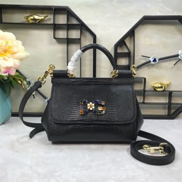 Dolce & Gabbana D&G Bag Sicily Leather Bag black