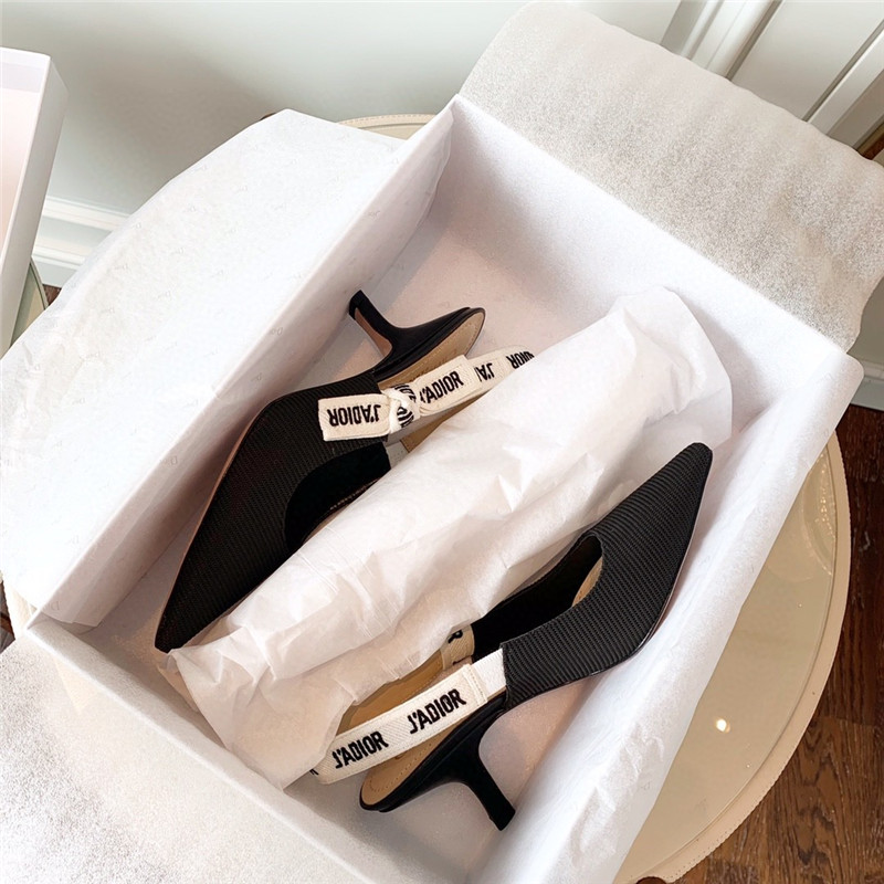 J’A dior wool houndstooth slingback pump shoes - Image 4