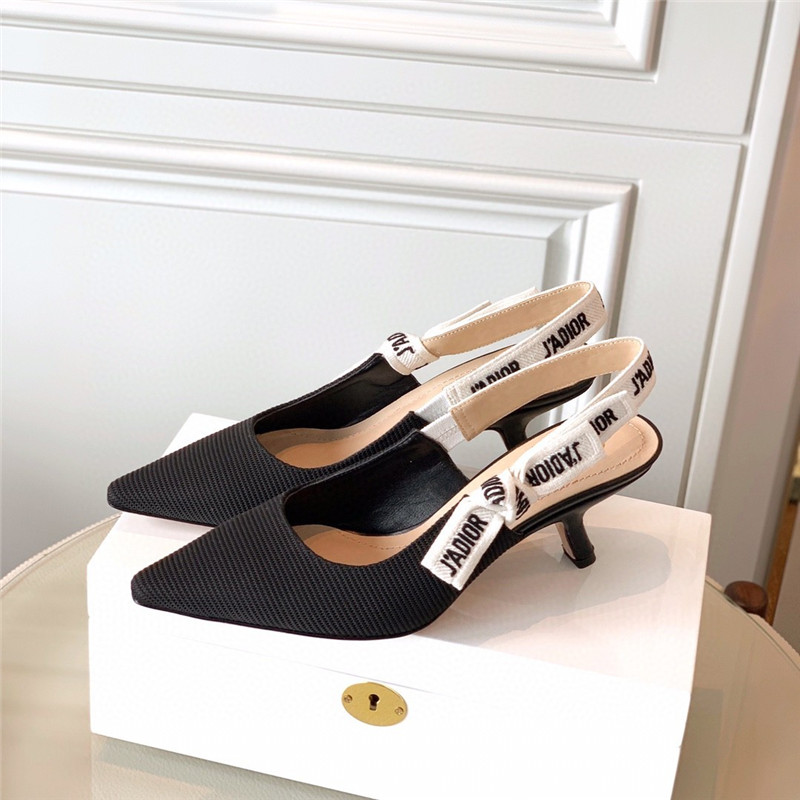 J’A dior wool houndstooth slingback pump shoes