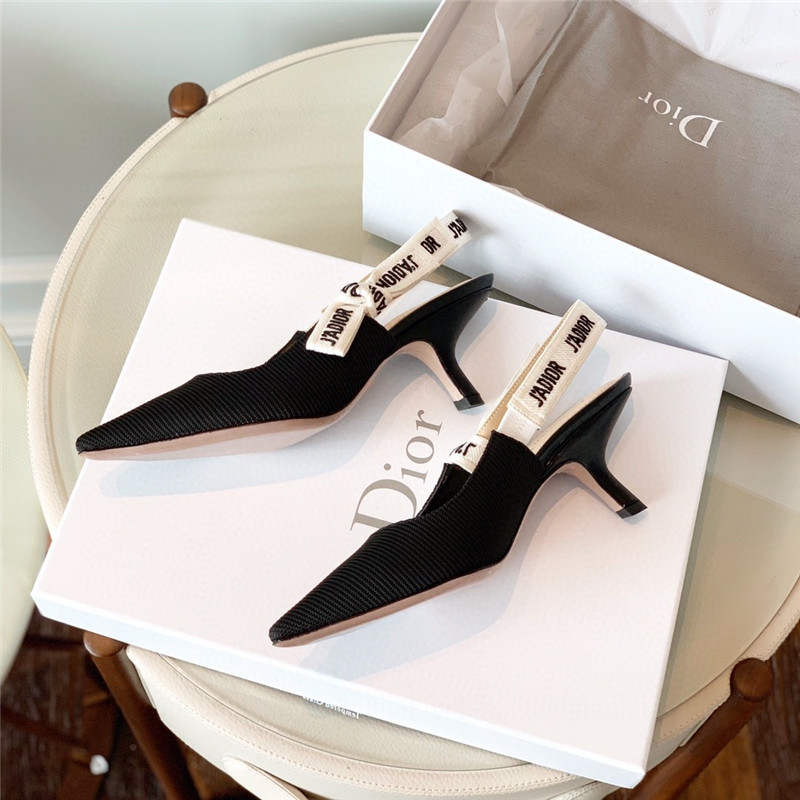 J’A dior wool houndstooth slingback pump shoes - Image 8