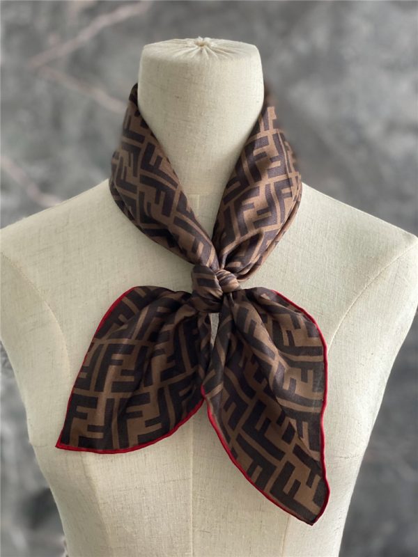 fendi silk square scarf red