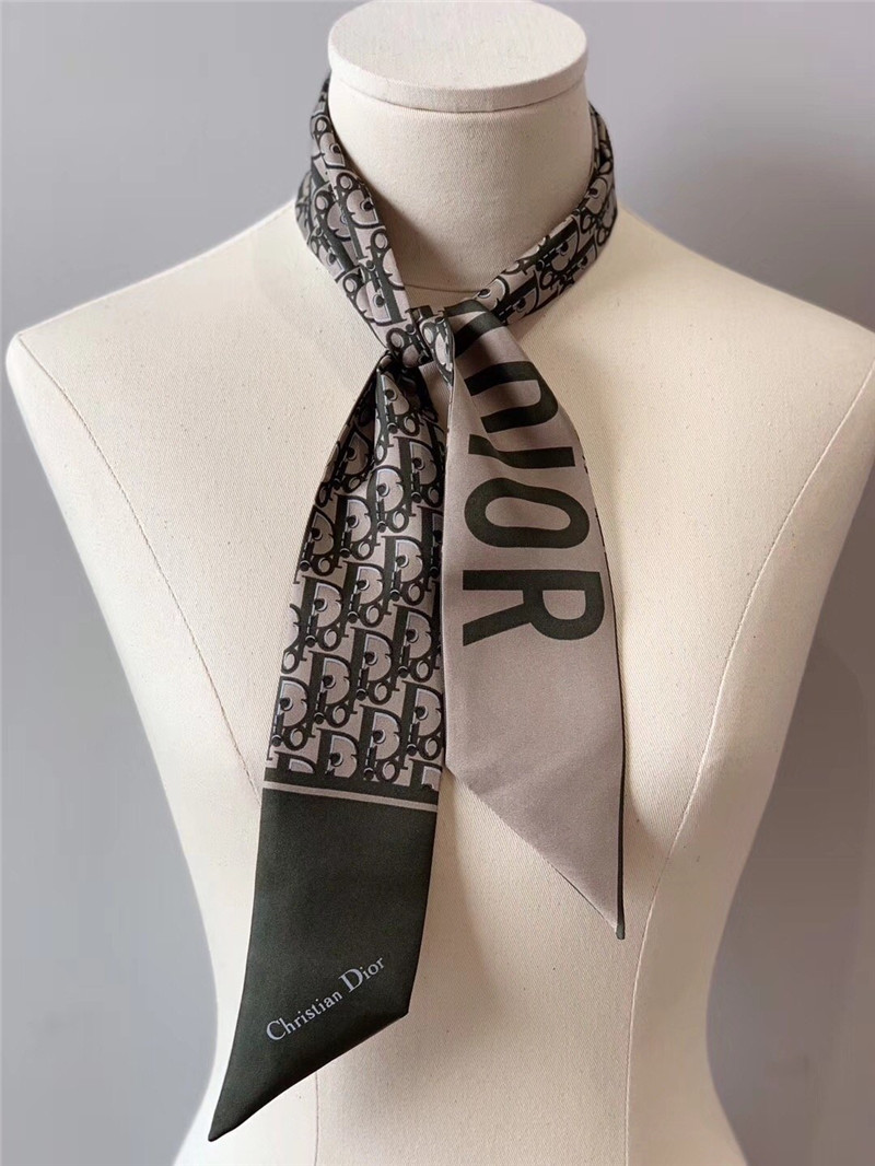 Dior letters small ribbon green