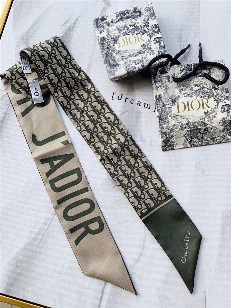 Dior letters small ribbon green - Image 3