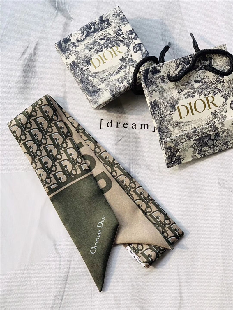 Dior letters small ribbon green - Image 4