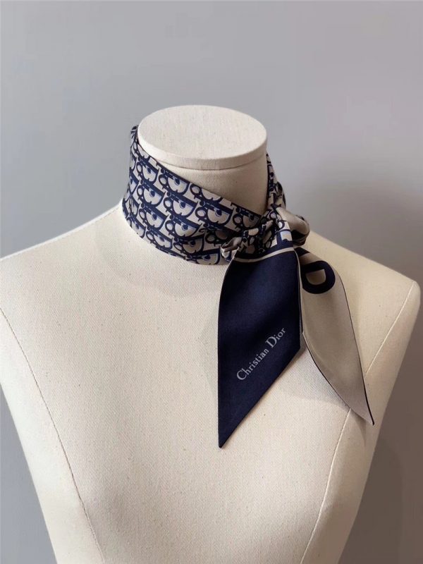 Dior blue letters small ribbon