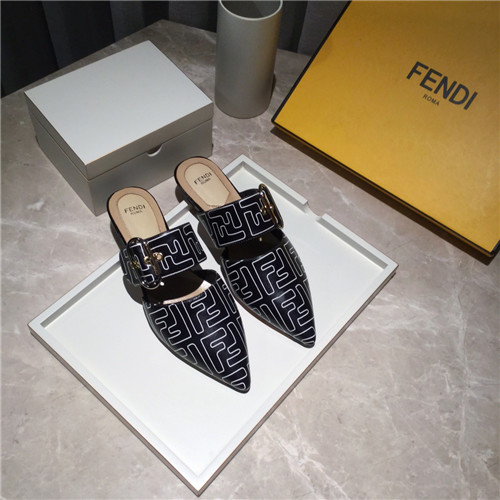 fendi pointed toe wrap flat slippers