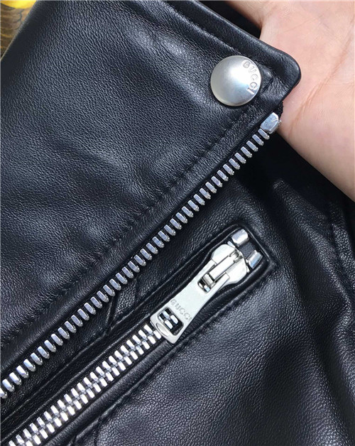 gucci sheepskin motorcycle leather jacket - Image 9