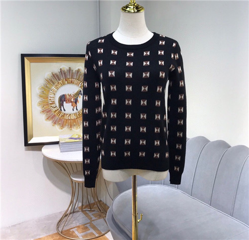 hermes checkered knit sweater