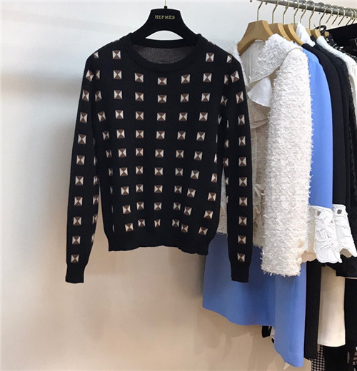 hermes checkered knit sweater - Image 3