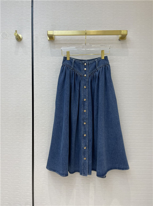 celine high waist denim skirt