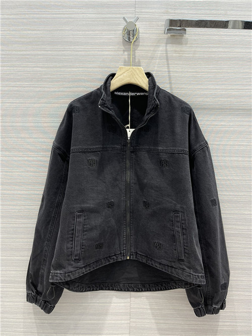 alexander wang logo denim jacket