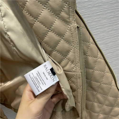 Balmain Sheepskin Motorcycle Leather Jacket - Image 3