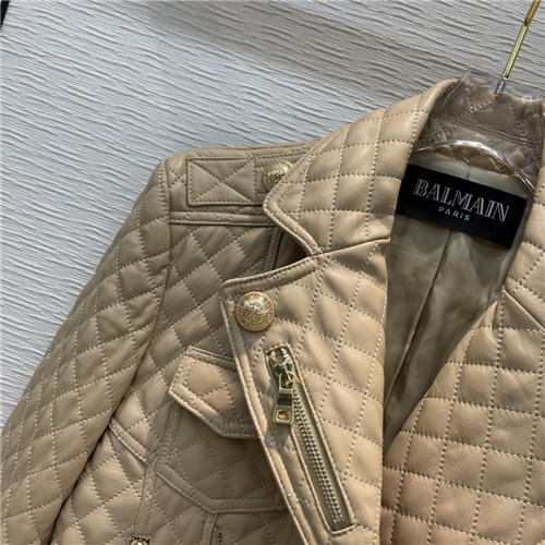 Balmain Sheepskin Motorcycle Leather Jacket - Image 8