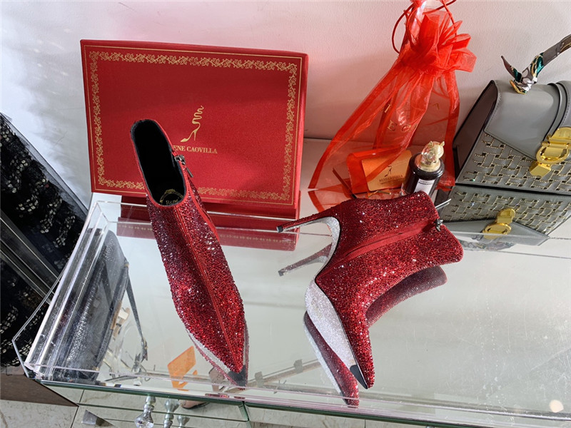 Rene Caovilla drilled pointed high heel booties - Image 8