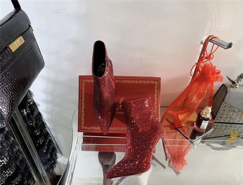 Rene Caovilla drilled pointed high heel booties - Image 9