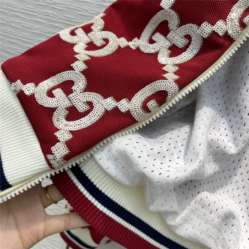 gucci embroidered logo baseball jacket - Image 6