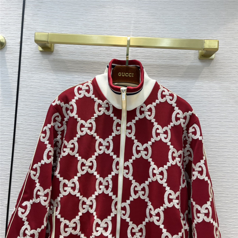 gucci embroidered logo baseball jacket - Image 3