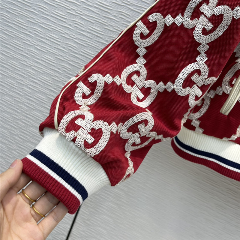 gucci embroidered logo baseball jacket - Image 7