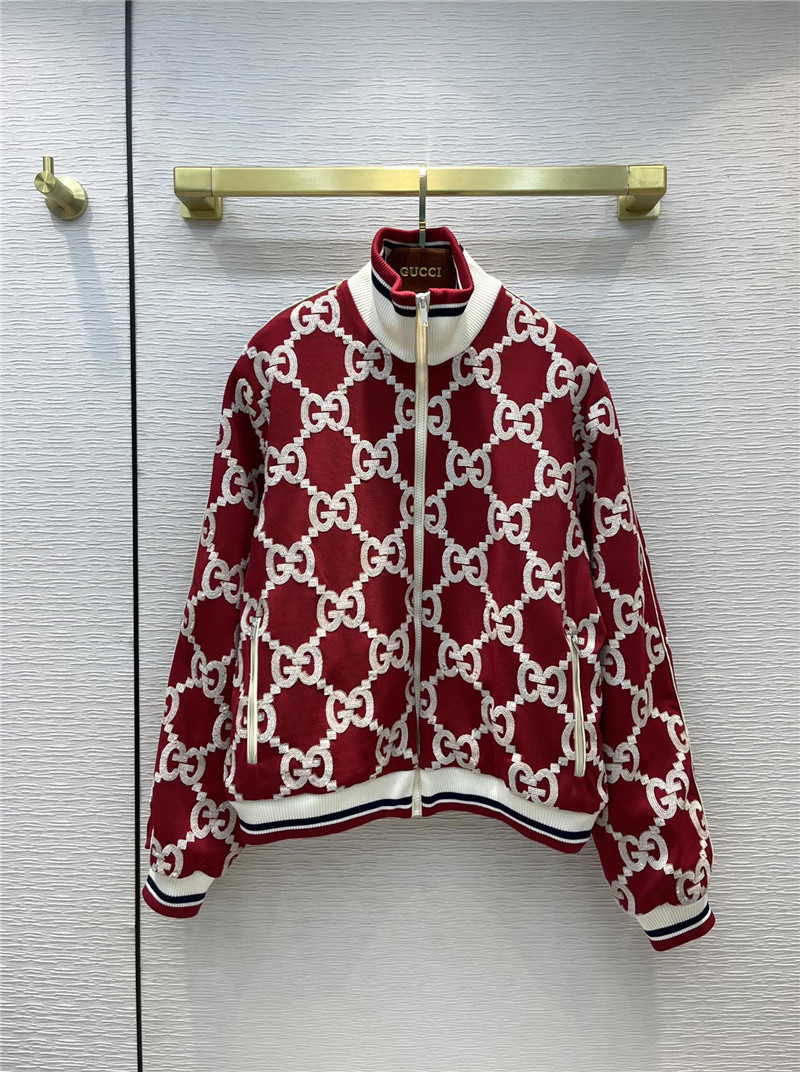 gucci embroidered logo baseball jacket