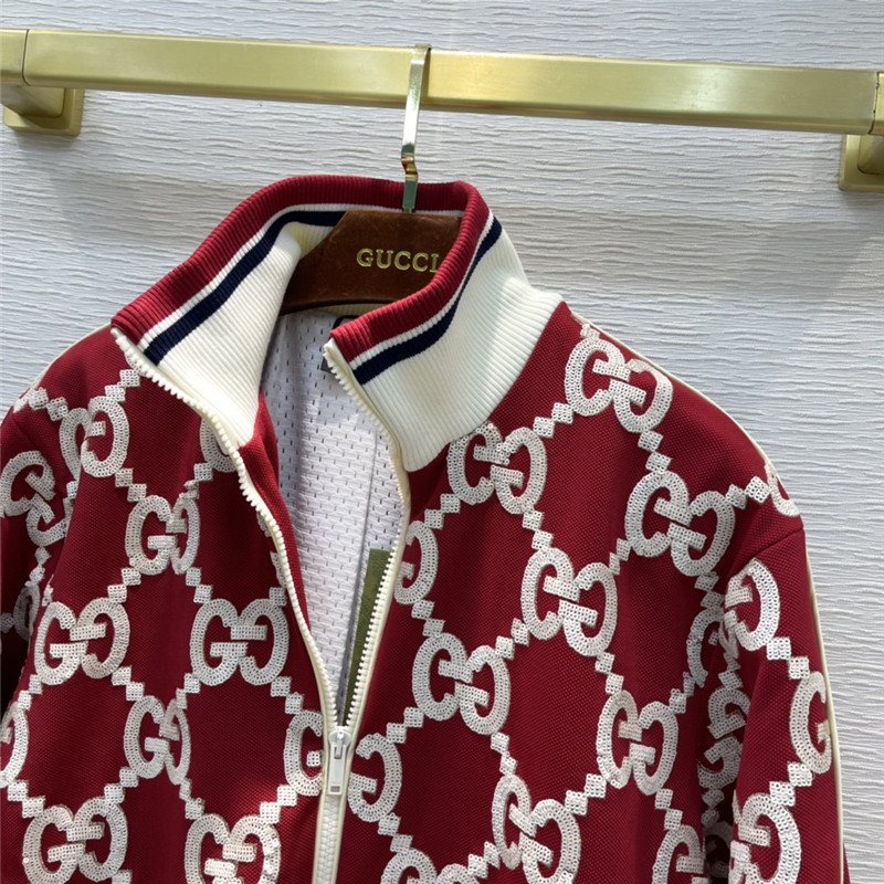 gucci embroidered logo baseball jacket - Image 9