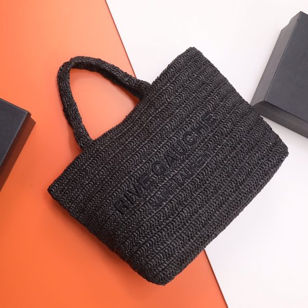 YSL Yves Saint Laurent ???? ?????? ???? ??? raffia crochet black