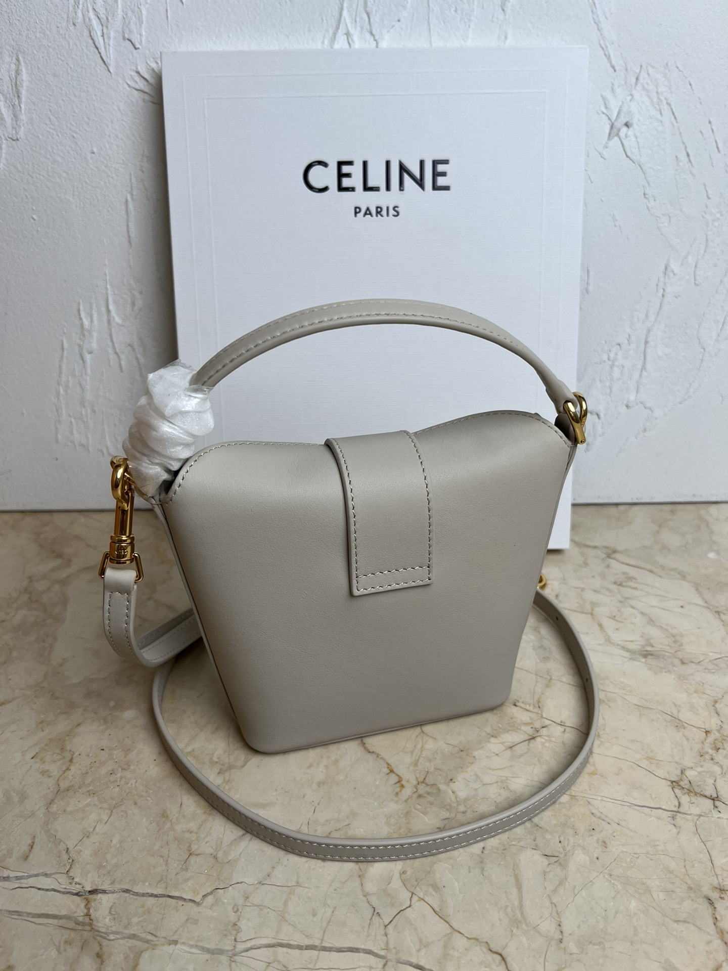 CELIN_E TRIOMPHE MINI BUCKET BAG IN LEATHER A - Image 2