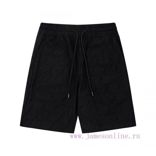 ️   FENDI Double FF Jacquard Towel Pants Elastic2024SS new knitted shorts, customized fabric xz6etn25