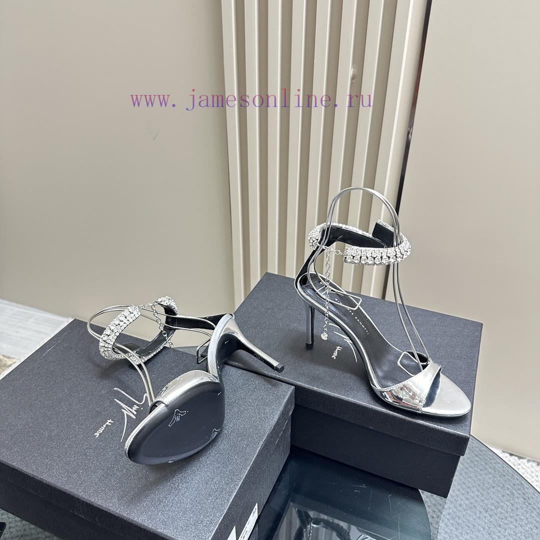 Giuseppe ZanottiGZ 2024s new rhinestone high heelsLacquer leather shoe headpiece with rhinest1mcb61l - Image 5