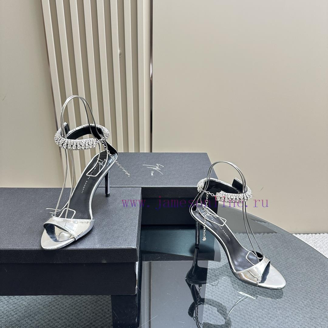 Giuseppe ZanottiGZ 2024s new rhinestone high heelsLacquer leather shoe headpiece with rhinest1mcb61l - Image 7