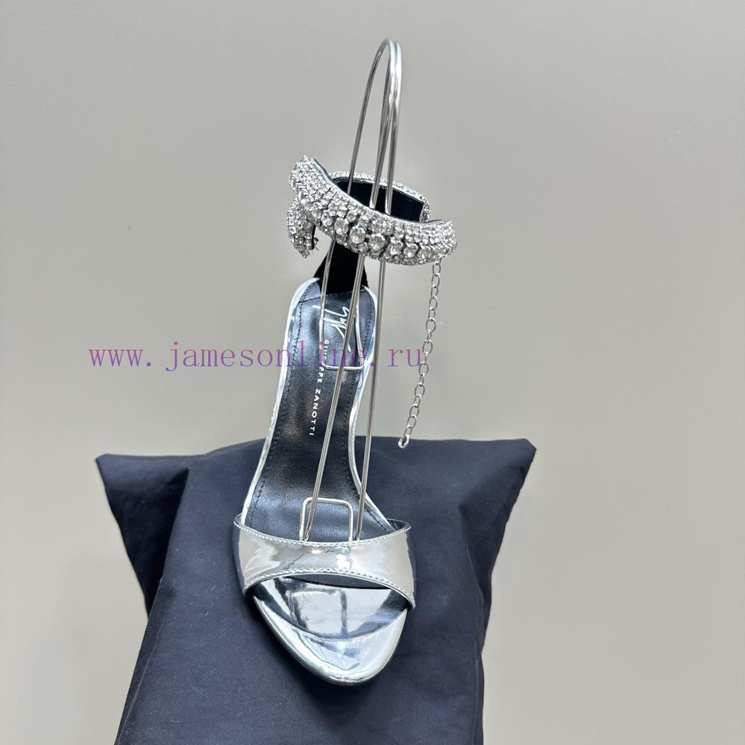 Giuseppe ZanottiGZ 2024s new rhinestone high heelsLacquer leather shoe headpiece with rhinest1mcb61l - Image 9