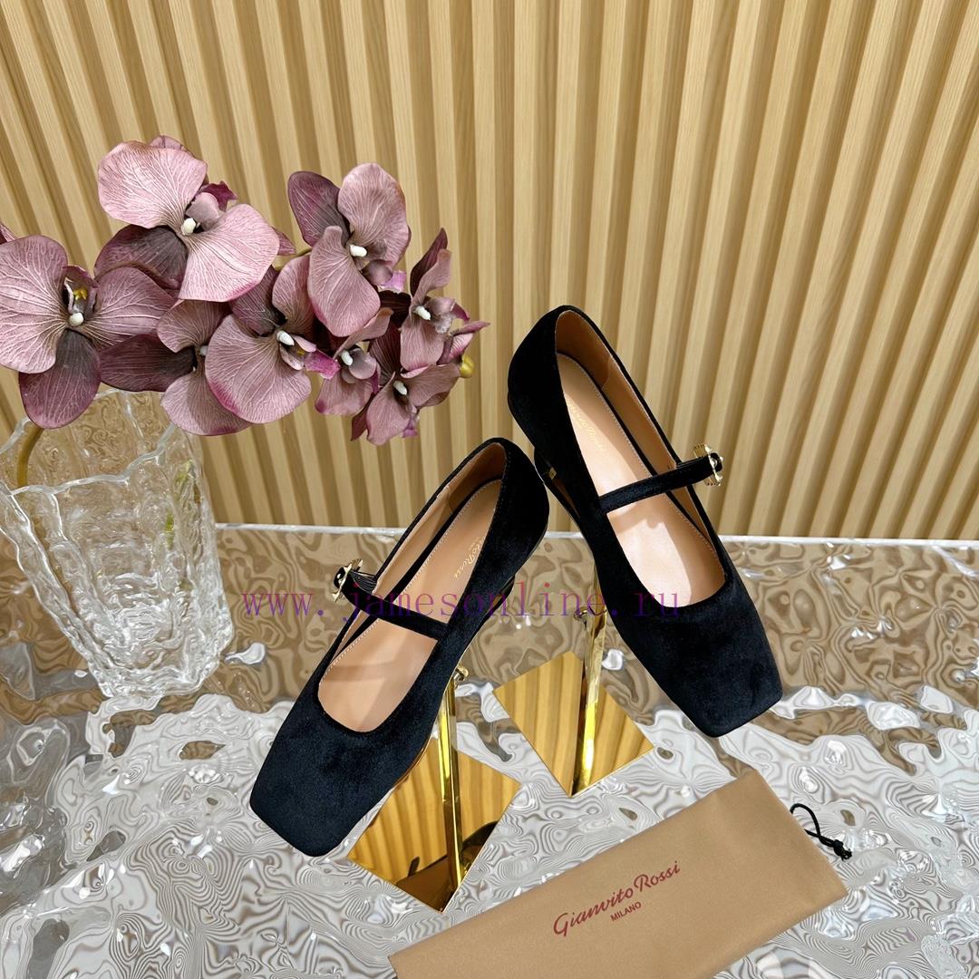 Gianvit Ross 2024 Early Spring Synchronized New Mary Jane Velvet Single Shoe is a delicate ybcy9ab25