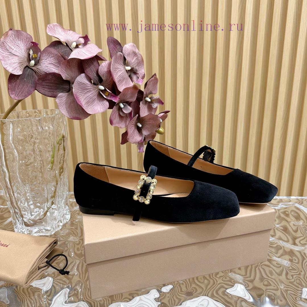 Gianvit Ross 2024 Early Spring Synchronized New Mary Jane Velvet Single Shoe is a delicate ybcy9ab25 - Image 4