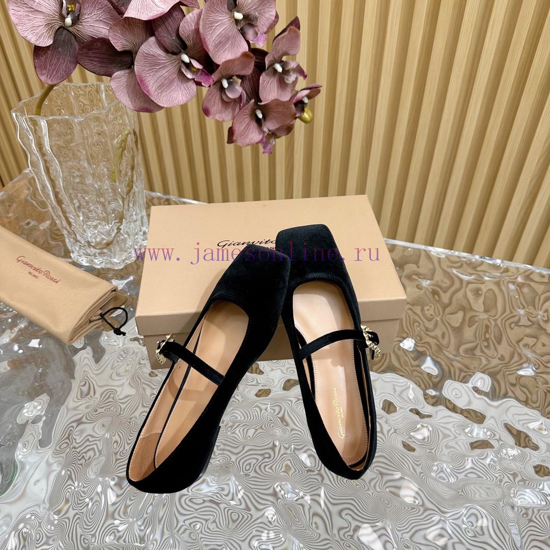 Gianvit Ross 2024 Early Spring Synchronized New Mary Jane Velvet Single Shoe is a delicate ybcy9ab25 - Image 6