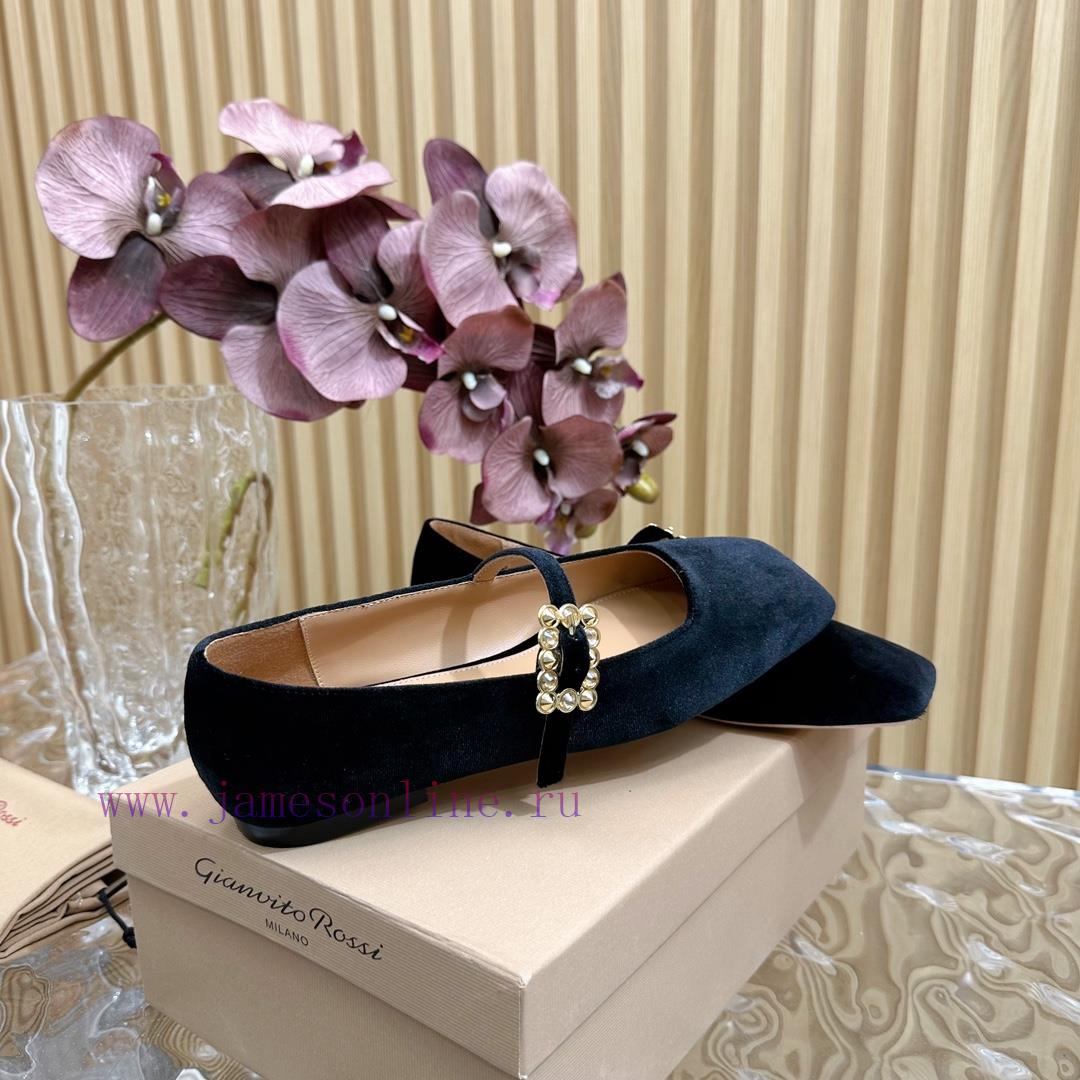 Gianvit Ross 2024 Early Spring Synchronized New Mary Jane Velvet Single Shoe is a delicate ybcy9ab25 - Image 7