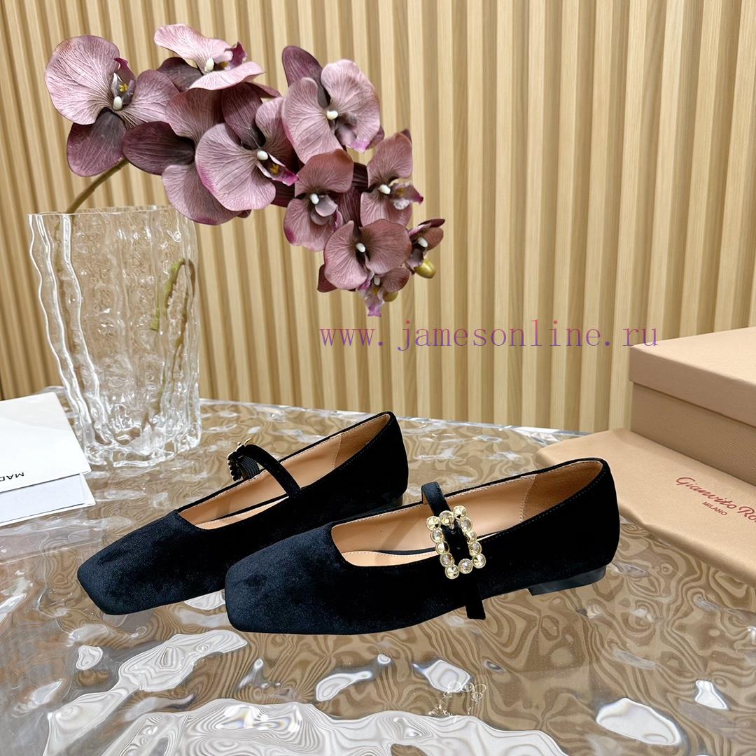 Gianvit Ross 2024 Early Spring Synchronized New Mary Jane Velvet Single Shoe is a delicate ybcy9ab25 - Image 8