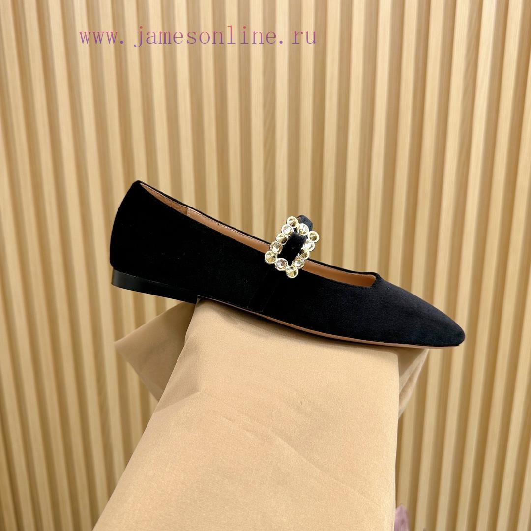 Gianvit Ross 2024 Early Spring Synchronized New Mary Jane Velvet Single Shoe is a delicate ybcy9ab25 - Image 9