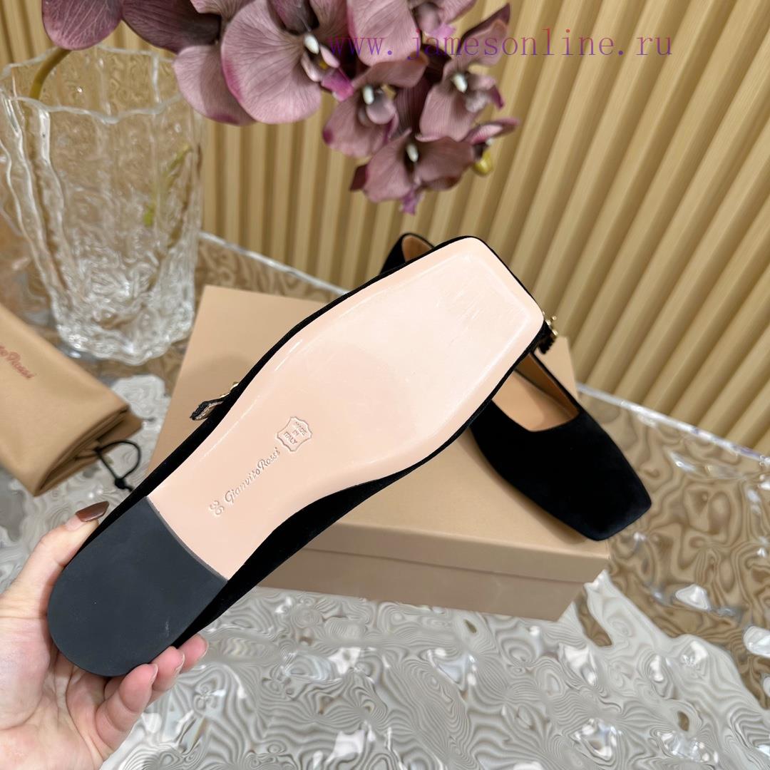 Gianvit Ross 2024 Early Spring Synchronized New Mary Jane Velvet Single Shoe is a delicate ybcy9ab25 - Image 10