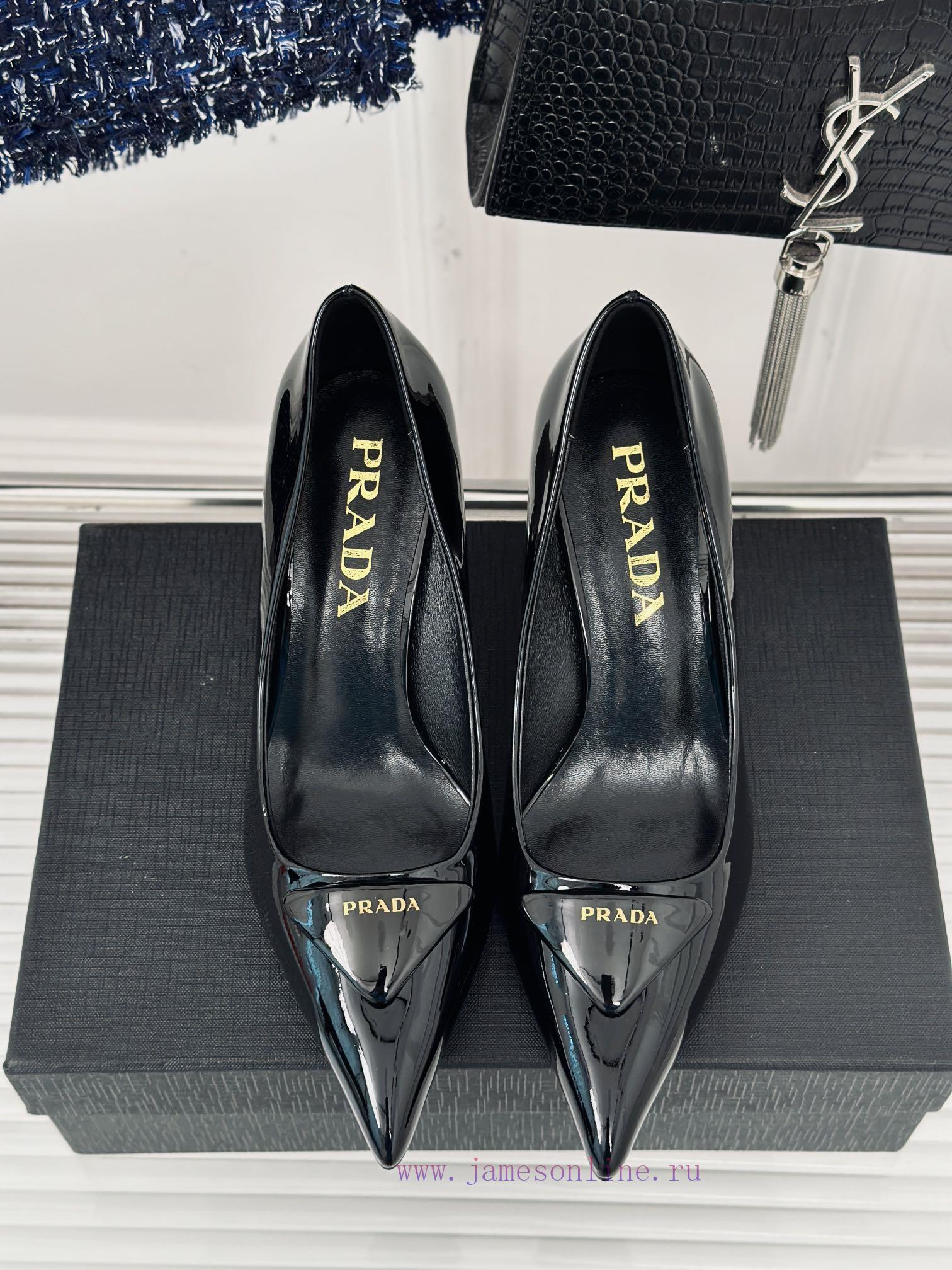 PRADA/PRADA Classic Spring/SummerTriangle logo sandals single shoe seriesThe simple design i2eoig3uq - Image 5