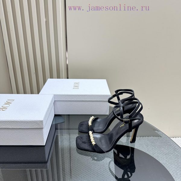 Dior/Dior 24S Spring/Summer New Product Pearl Strap High Heel SandalsThe fabric is imported xexjxq5c