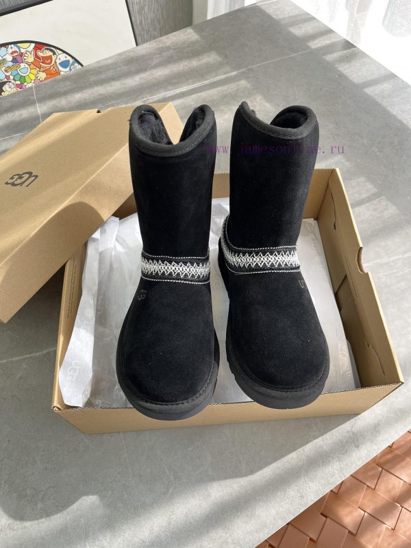 - Black, Ugg Autumn/Winter New Classic Short Boots - Crescent SeriesRetro style, warm and lu1jmosfrj