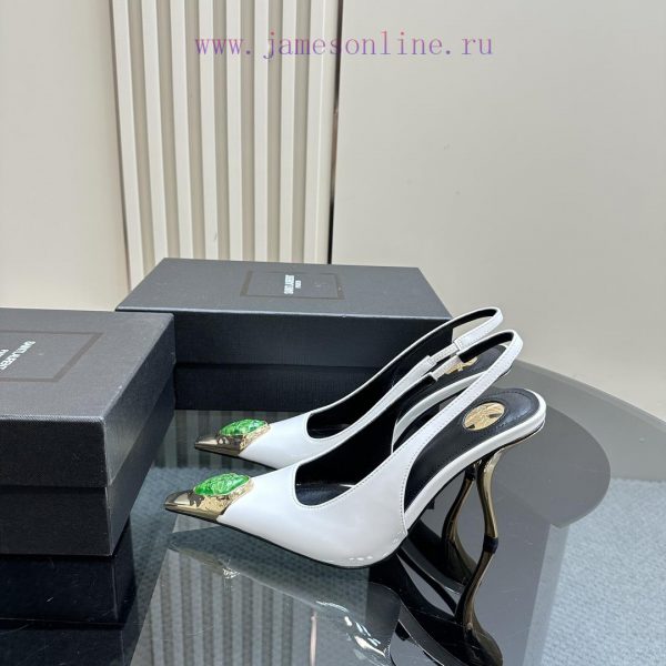YSL Saint LaurentSS2024 New Product Metal Head Big Gemstone Elegant and Atmospheric High Heerec9j5hb