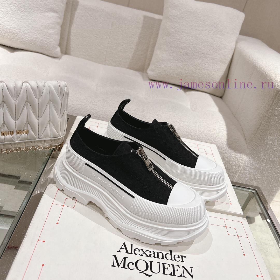 Top qualityMcq * McQueen 2023 new front zipper thick soled shoesBeef Noodle Sheep IP Bottom n6lnqgqs - Image 3