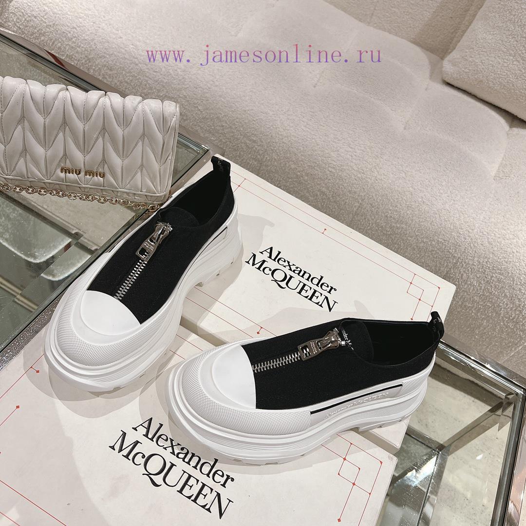 Top qualityMcq * McQueen 2023 new front zipper thick soled shoesBeef Noodle Sheep IP Bottom n6lnqgqs - Image 4