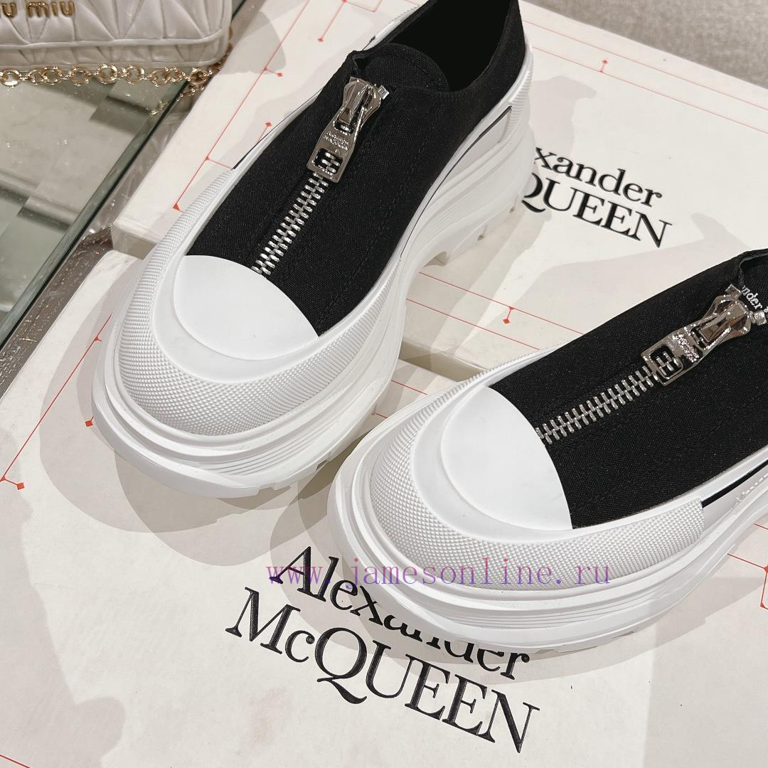 Top qualityMcq * McQueen 2023 new front zipper thick soled shoesBeef Noodle Sheep IP Bottom n6lnqgqs - Image 7