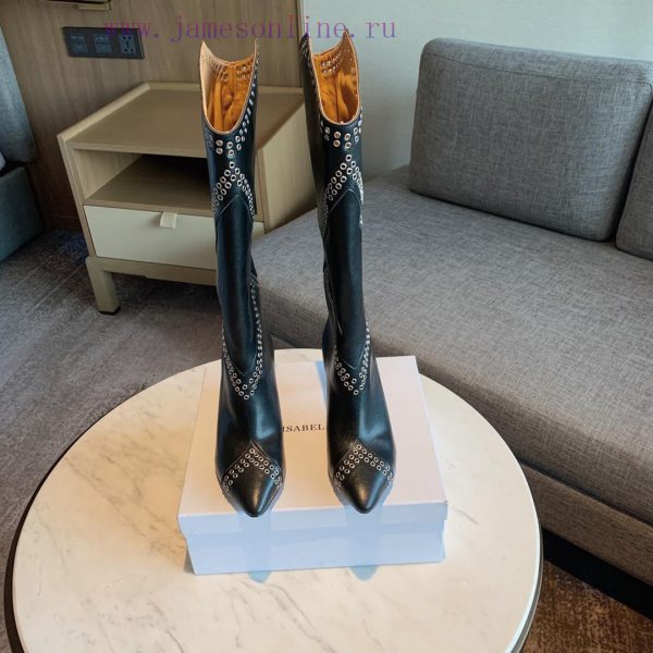 ISABEL MARANT rivet boots are a simple and versatile material with a top layer of calf leathavmuhqbg