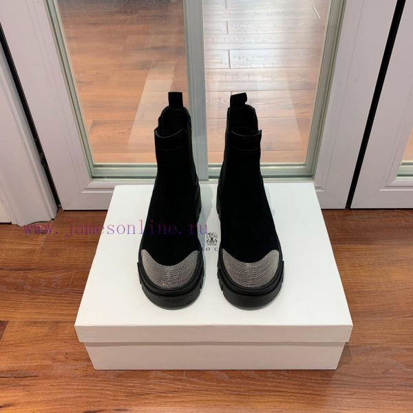 BRUNELL * CUCINELL * One foot short boot material upper made of cow suede sheepskin lining, 66iits34