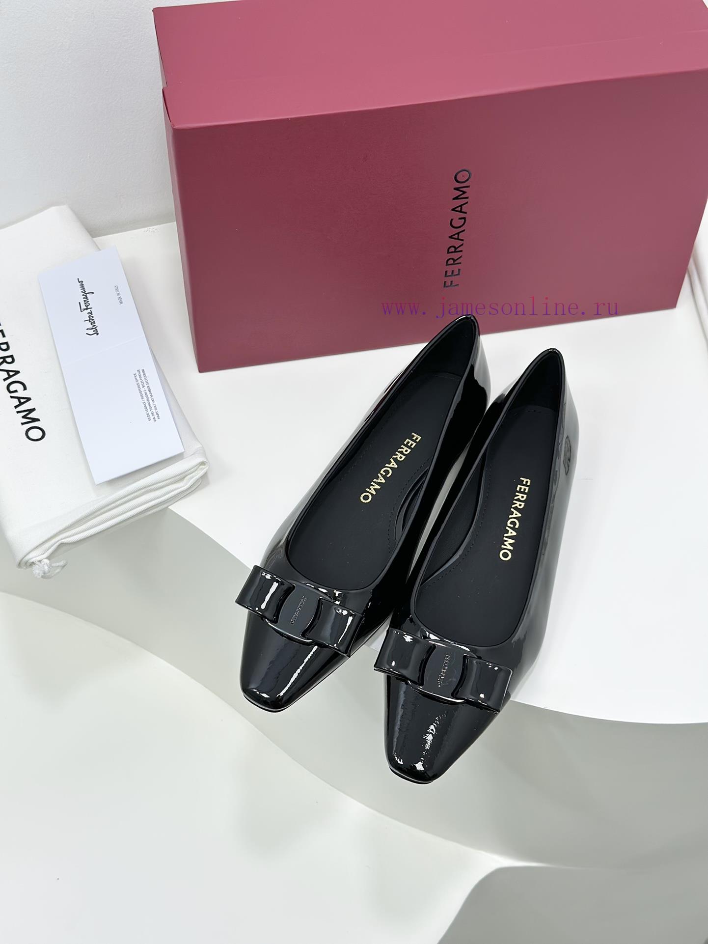 SF salvatore Ferraga * o Ferragamo's new vara patent leather bow small square toe single shokq4righ6 - Image 3