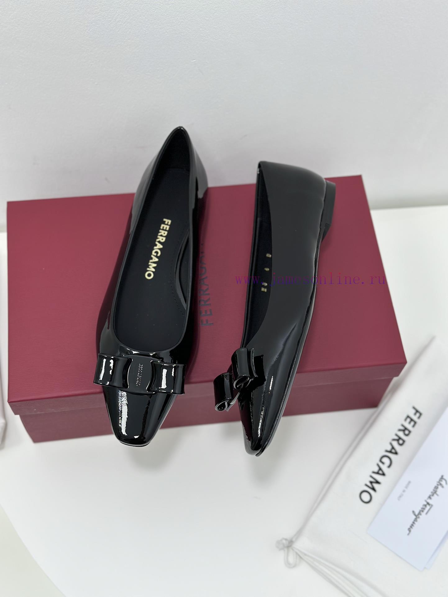 SF salvatore Ferraga * o Ferragamo's new vara patent leather bow small square toe single shokq4righ6 - Image 6