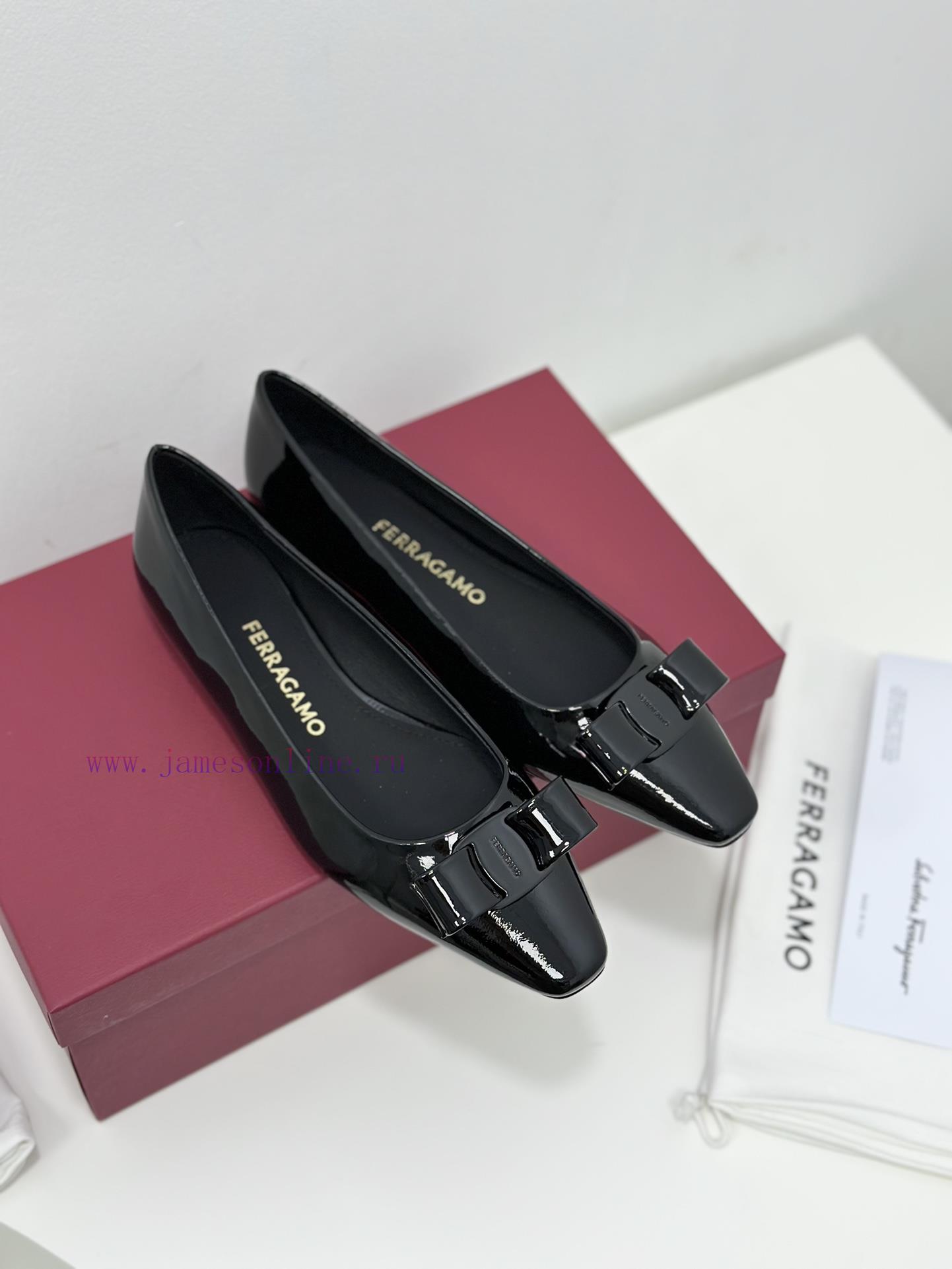 SF salvatore Ferraga * o Ferragamo's new vara patent leather bow small square toe single shokq4righ6 - Image 7