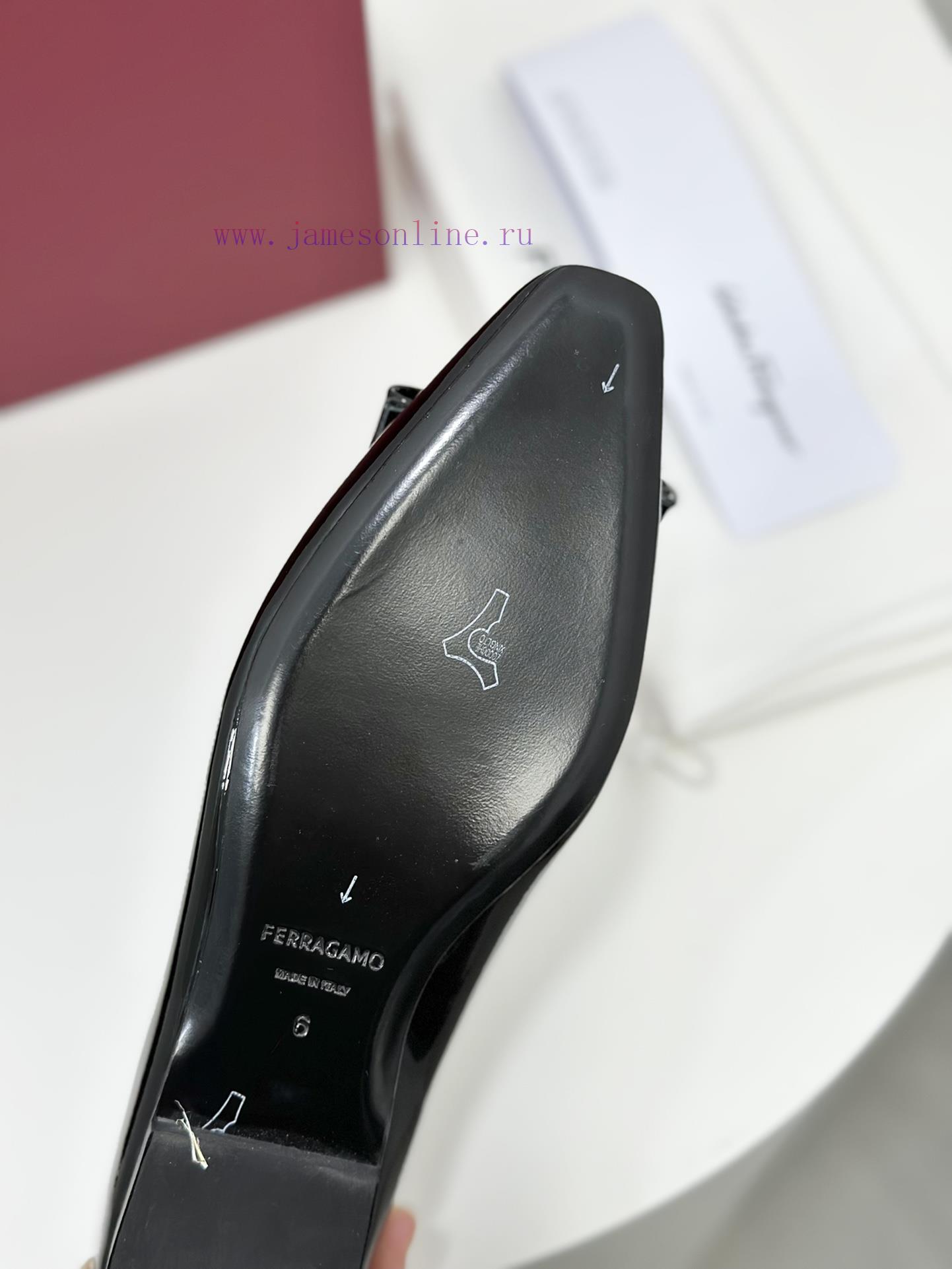 SF salvatore Ferraga * o Ferragamo's new vara patent leather bow small square toe single shokq4righ6 - Image 9